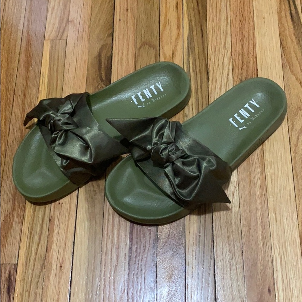 Fenty Puma Satin Bow Slide Sandals